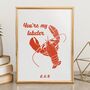 You're My Lobster Personalised Print Valentine's Gift, thumbnail 1 of 6