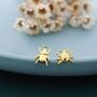 Sterling Silver Tiny Mismatched Little Stag Beetle Stud Earrings, thumbnail 6 of 12