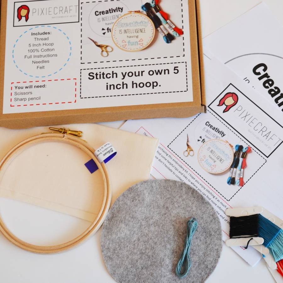 Hand embroidery quote hoop art kit by pixiecraft notonthehighstreetcom Hand embroidery quote hoop art kit by pixiecraft notonthehighstreetcom