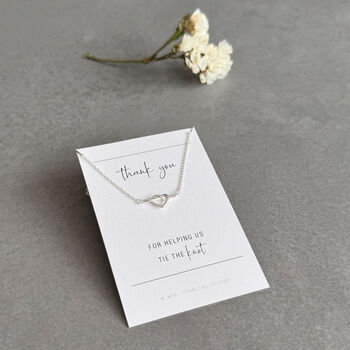 Thank You Heart Knot Necklace – Bridesmaid Or Wedding Party Gift, 2 of 12