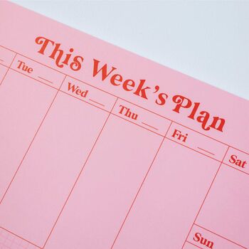 A4 Weekly Planner Pad | Pink And Red, 5 of 6