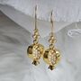 Pomegranate Drop Hoop Pearl Earrings, thumbnail 5 of 12