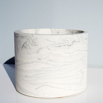 Handmade Black And White Marble Plant Pot, 2 of 6