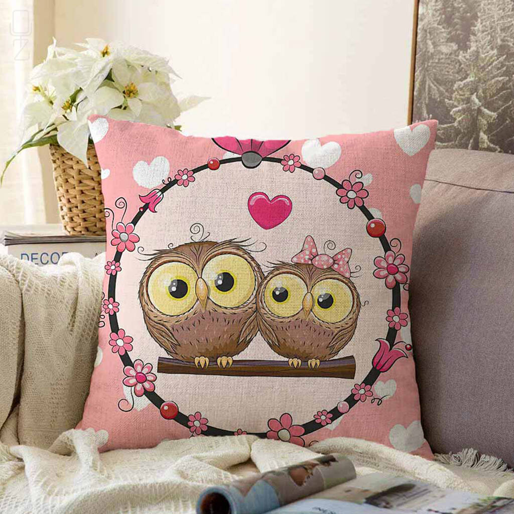 Pink owl pillow best sale