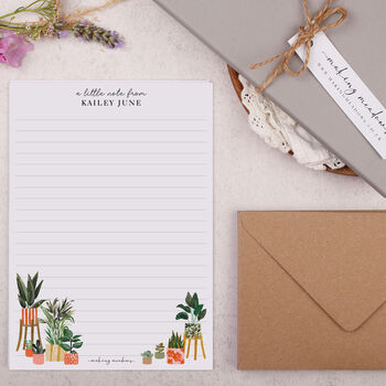 A5 Personalised Letter Writing Paper With Houseplants, 3 of 4