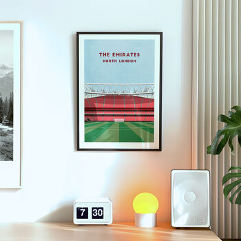 Arsenal Emirates Stadium Art Print, Football Gift, Framed Or Unframed, 2 of 9