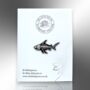Small Shark Skeleton Hard Enamel Pin Badge, Fishing, Sealife And Marine Gifts, thumbnail 5 of 8