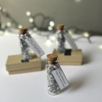 Miniature Bottle Of Silver Snowflakes Christmas Keepsake, 6 of 10