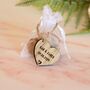 Personalised Wooden Wedding Heart Shape Favour Tags, thumbnail 4 of 5
