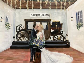 Personalised Wedding Painting From Your Photos Large, 2 of 8