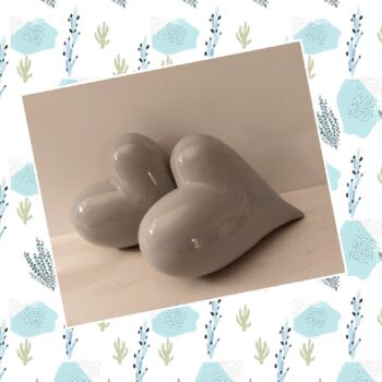 Ceramic Whole Heart Ornament In Grey, 2 of 3