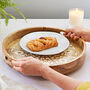 Round Floral Carved Mango Wood Serving Tray, thumbnail 3 of 4