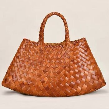 Hand Weaving Leather Bag Tote, 4 of 12