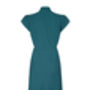 Petal Sleeve 1940s Tuxedo Collar Dress In Emerald, thumbnail 3 of 3