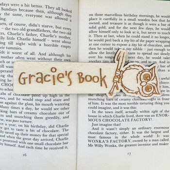 Personalised Owl Bookmark Childrens Gift Keepsake, 4 of 7