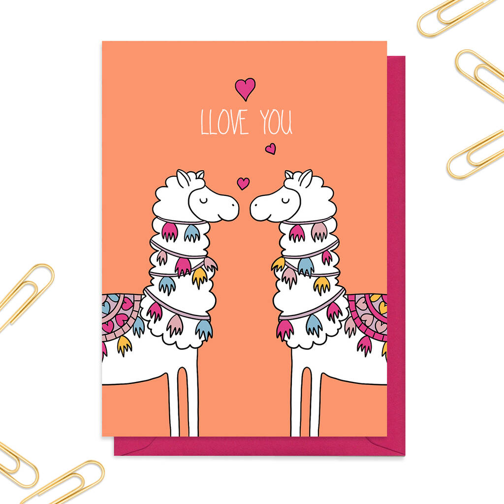 Llama Valentine's Card