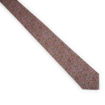 Dancys Mens Purple Floral Slim Style Tie, 7 of 10