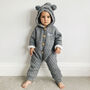 Personalised Grey Sherpa Knitted Onesie, thumbnail 1 of 9