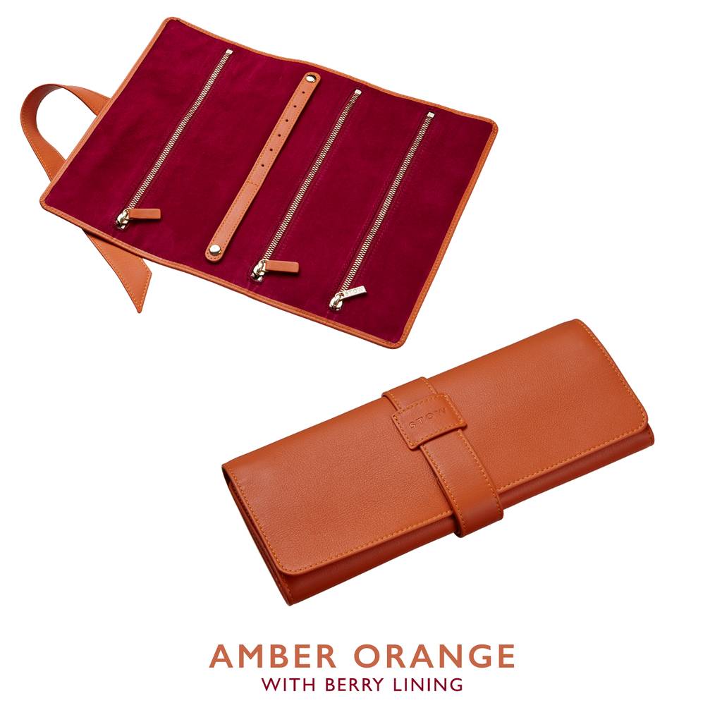 Personalised Luxury Leather Travel Jewellery Roll By Stow