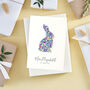 Personalised Liberty Print Bunny Rabbit New Baby Card, thumbnail 2 of 3