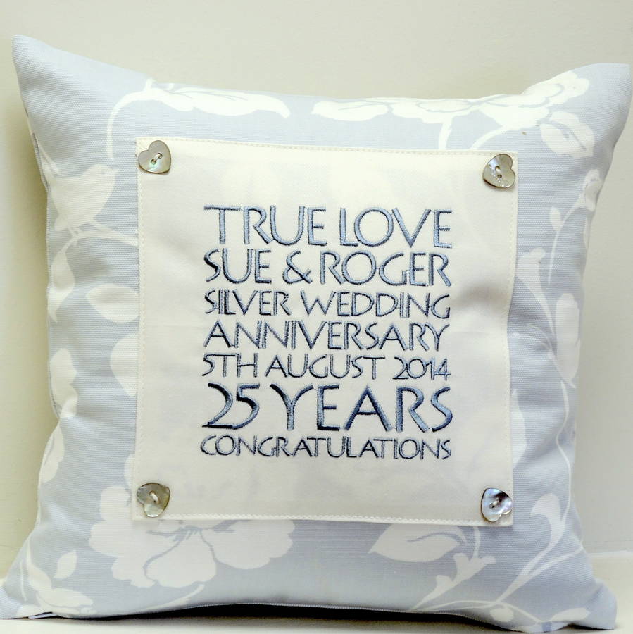 personalised anniversary and wedding cushions by the alphabet gift shop