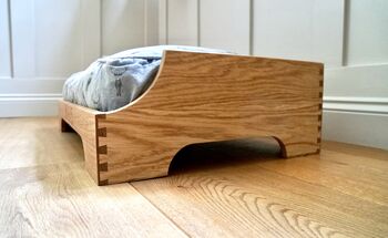 Personalised Oak Dog Bed, 6 of 9