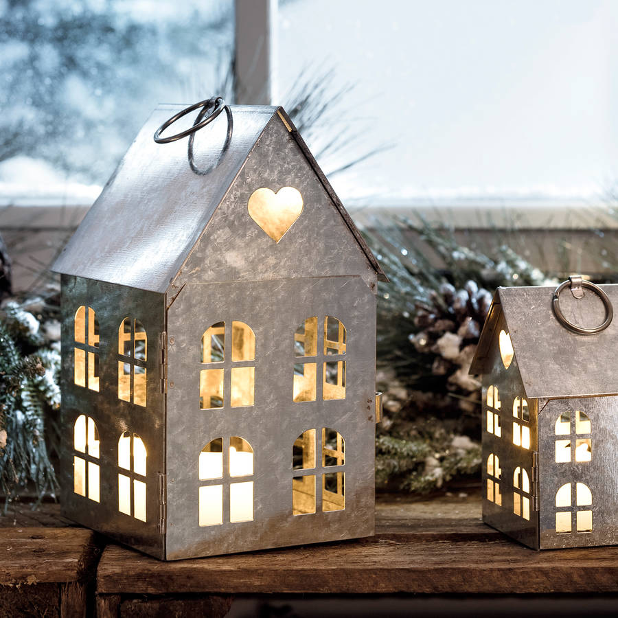 Zinc Tea Light House Duo By Lights4fun