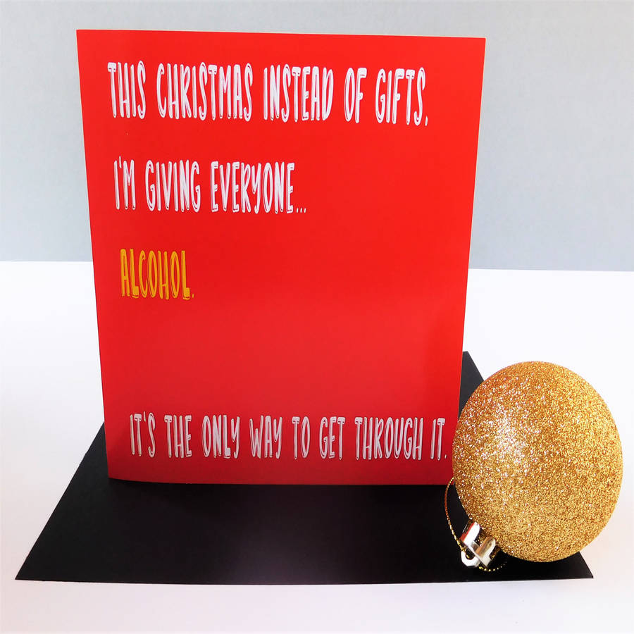 funny 'alcohol' christmas card by the new witty