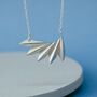 Sterling Silver Geometric Fan Necklace, thumbnail 5 of 10