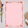A4 Pink Letter Writing Paper With Pink Blossom Border, thumbnail 1 of 4