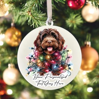 Personalised Cockapoo In Christmas Lights, 7 of 12