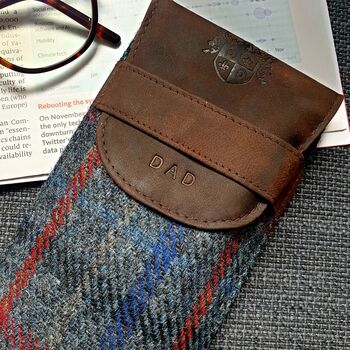 Personalised Harris Tweed And Leather Glasses Case, 9 of 10
