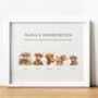 Personalised Family Tree Print Gift For Grandma | Highland Cow, thumbnail 1 of 8
