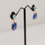 Turquoise Sapphire Silver Earrings, thumbnail 5 of 6