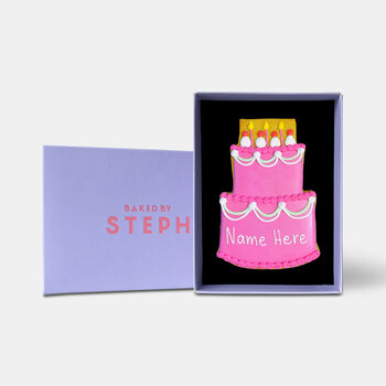 Personalised Birthday Cake Letterbox Cookie Pink, 3 of 8