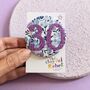 Liberty Print Custom Birthday Badge Personalised, thumbnail 1 of 8