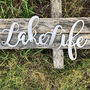 Lake Life Cursive Recycled Raw Steel, thumbnail 1 of 3