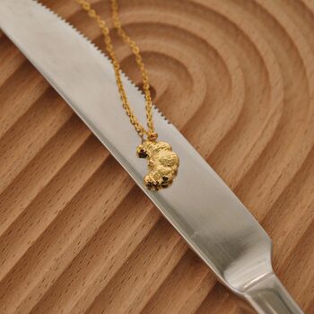 18 K Gold Croissant Pendant Necklace Gift, 2 of 9