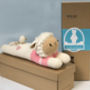 Personalised Hand Knitted Lamb Bed Teddy Barbra, thumbnail 2 of 10