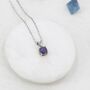 Sterling Silver Tiny Dark Purple Opal Pendant Necklace, thumbnail 3 of 11