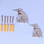 G Decor Set Of Two Solid Chrome Birds Wall Coat Hooks, thumbnail 2 of 5