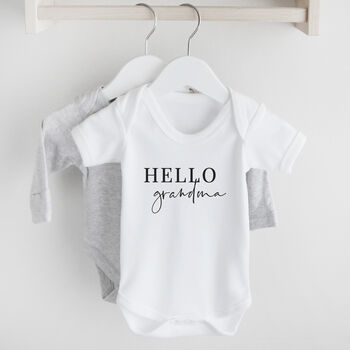 Personalised Hello Baby Announcement Bodysuit, 2 of 4