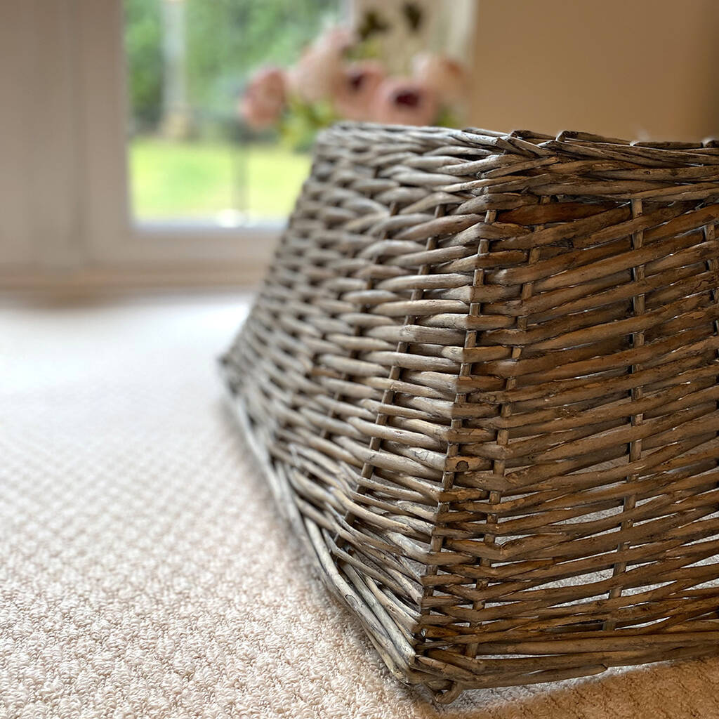 Square Grey Wicker Christmas Tree Skirt By Garden Selections