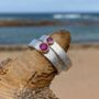 Ruby July Birthstone Ring In Textured Sterling Silver And 9ct Gold, thumbnail 9 of 12