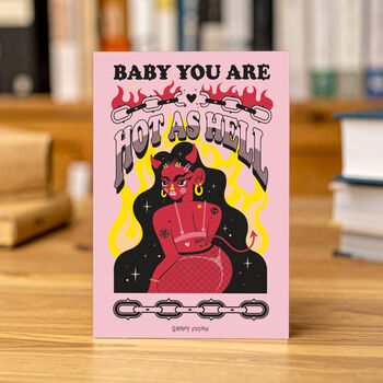 Hot As Hell Love Greeting Card, 2 of 3