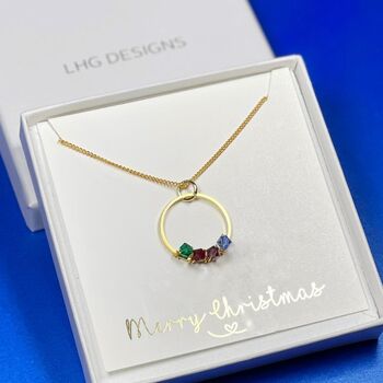 Family Birthstone Circle Necklace Gift For Her, 2 of 4