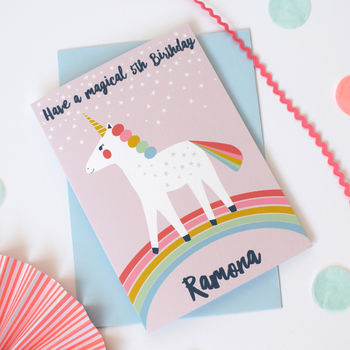 Personalised Unicorn Birthday Card By House Of Hooray ...