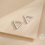 Sterling Silver Triangle Huggie Hoop Earrings, thumbnail 3 of 11