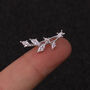 Long Ear Climber Earring Silver Or Gold Plated With Zirconia, thumbnail 2 of 6