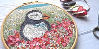Puffin Luxury Hand Embroidery Kit For Beginners, 2 of 9